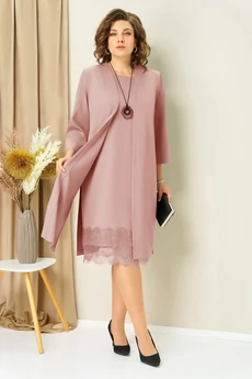 Костюм с платьем 1459 пудрово-розовый VOLNA