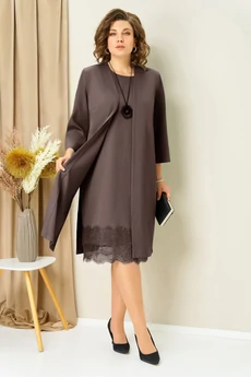 Костюм с платьем 1459 светлый шоколад VOLNA