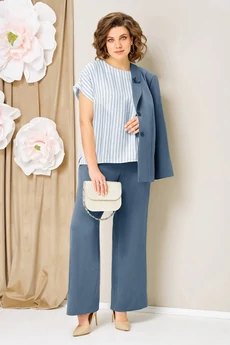 Костюм брючный 1462 голубой джинсовый VOLNA