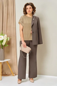 Костюм брючный 1462 капучино бежевый VOLNA