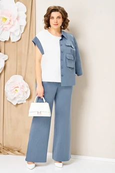 Костюм брючный 1463 голубой VOLNA