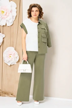 Костюм брючный 1463 олива VOLNA