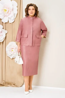Костюм с юбкой 1464 кораллово-розовый VOLNA