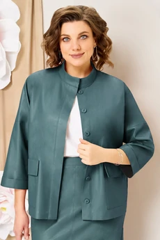 Костюм с юбкой 1464 мятно-изумрудный VOLNA