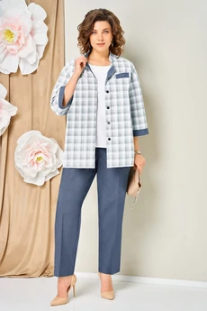 Костюм брючный 1465 голубой джинсовый VOLNA