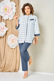 Костюм брючный 1465 голубой джинсовый VOLNA