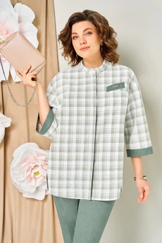 Костюм брючный 1465 светло-зеленый  VOLNA