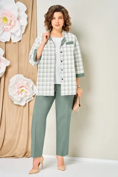 Костюм брючный 1465 светло-зеленый  VOLNA