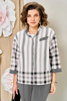 Костюм брючный 1465 серо-белый VOLNA