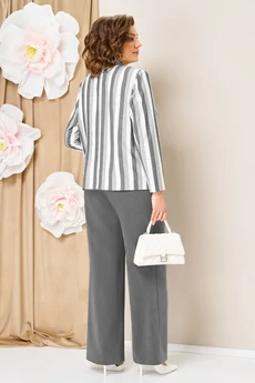 Костюм брючный 1466 серо-белый VOLNA