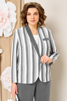 Костюм брючный 1466 серо-белый VOLNA