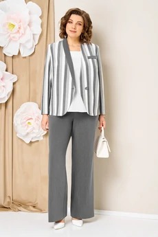 Костюм брючный 1466 серо-белый VOLNA