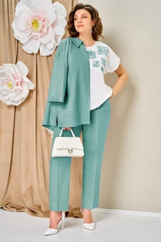 Костюм брючный 1473 бирюзовый VOLNA