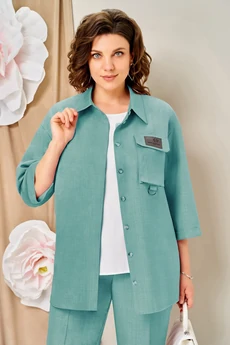 Костюм брючный 1473 бирюзовый VOLNA