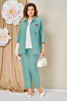 Костюм брючный 1473 бирюзовый VOLNA