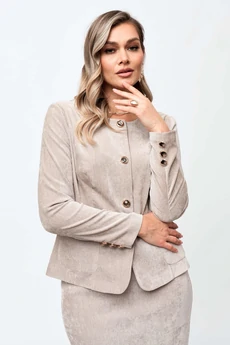 Костюм с юбкой 2401 бежево-серый VeritaModa