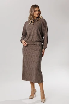Костюм с юбкой 2428 капучино VeritaModa