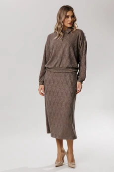 Костюм с юбкой 2428 капучино VeritaModa