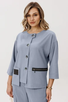 Костюм брючный 2440 серо-голубой VeritaModa