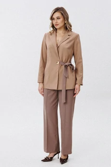 Костюм брючный 2441 мокко + песочный VeritaModa
