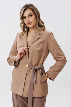 Костюм брючный 2441 мокко + песочный VeritaModa