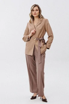 Костюм брючный 2441 мокко + песочный VeritaModa