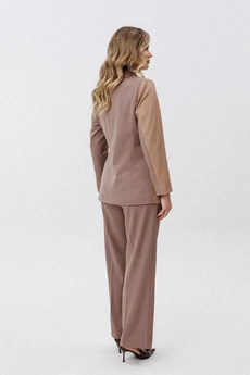 Костюм брючный 2441 мокко + песочный VeritaModa