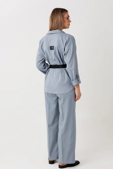 Костюм брючный 2443 серо-голубой VeritaModa