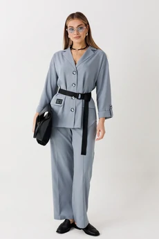 Костюм брючный 2443 серо-голубой VeritaModa