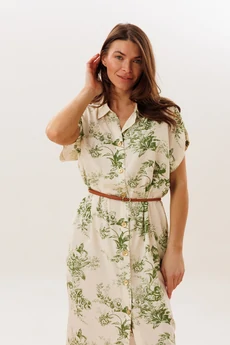 Платье 2446-1 молочный+зеленый VeritaModa