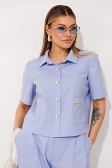 Костюм брючный 2458 голубой VeritaModa