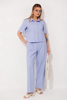 Костюм брючный 2458 голубой VeritaModa