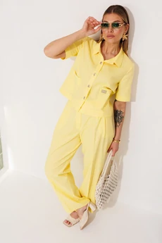 Костюм брючный 2458 желтый VeritaModa