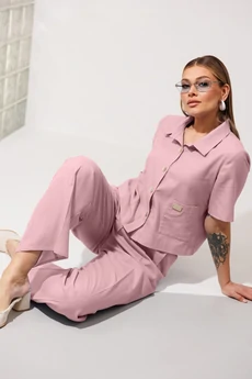 Костюм брючный 2458 розовый VeritaModa