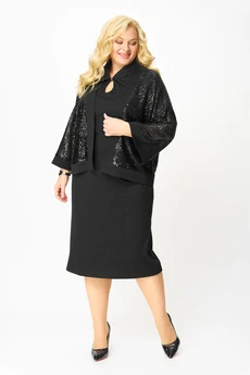 Костюм с платьем 668 черный Via-mod