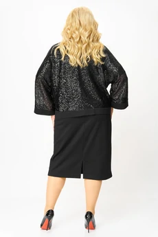 Костюм с платьем 668 черный Via-mod