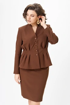 Костюм с юбкой 1055 шоколад Vilena