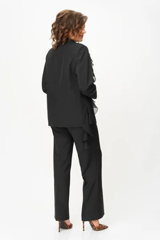 Костюм брючный 1121 черный + леопард Vilena