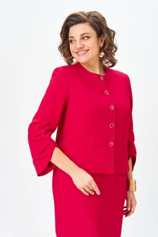 Костюм с юбкой 1126 красный Vilena