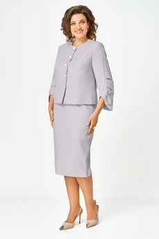 Костюм с юбкой 1126 серый Vilena