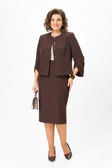 Костюм с юбкой 1126 шоколад Vilena