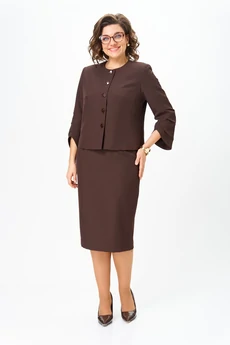 Костюм с юбкой 1126 шоколад Vilena
