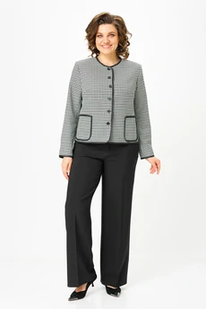 Костюм брючный 1127 зеленый + черный Vilena