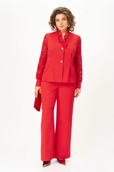 Костюм брючный 1130 красный Vilena