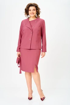 Костюм с юбкой 1142 коралл Vilena