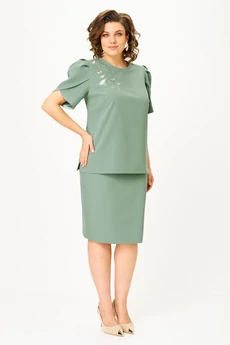 Костюм с юбкой 1143 полынь Vilena