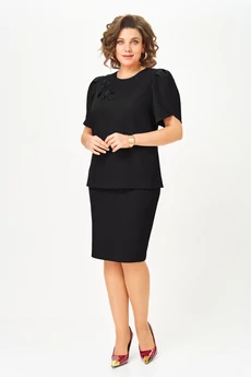 Костюм с юбкой 1143 черный Vilena
