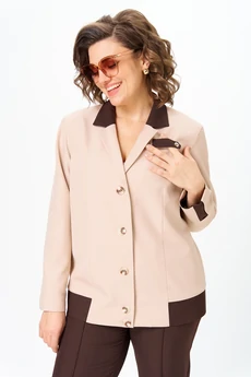 Костюм брючный 1144 беж + шоколад Vilena