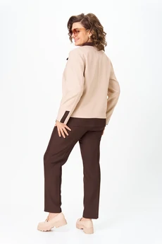 Костюм брючный 1144 беж + шоколад Vilena
