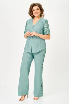 Костюм брючный 1151 полынь Vilena